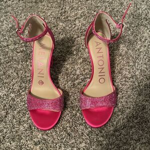 Hot pink jeweled heels Antonio Melani